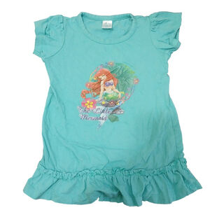 Girls' Disney The Little Mermaid Teal Dress 6X Casual Pre-owed in good condition